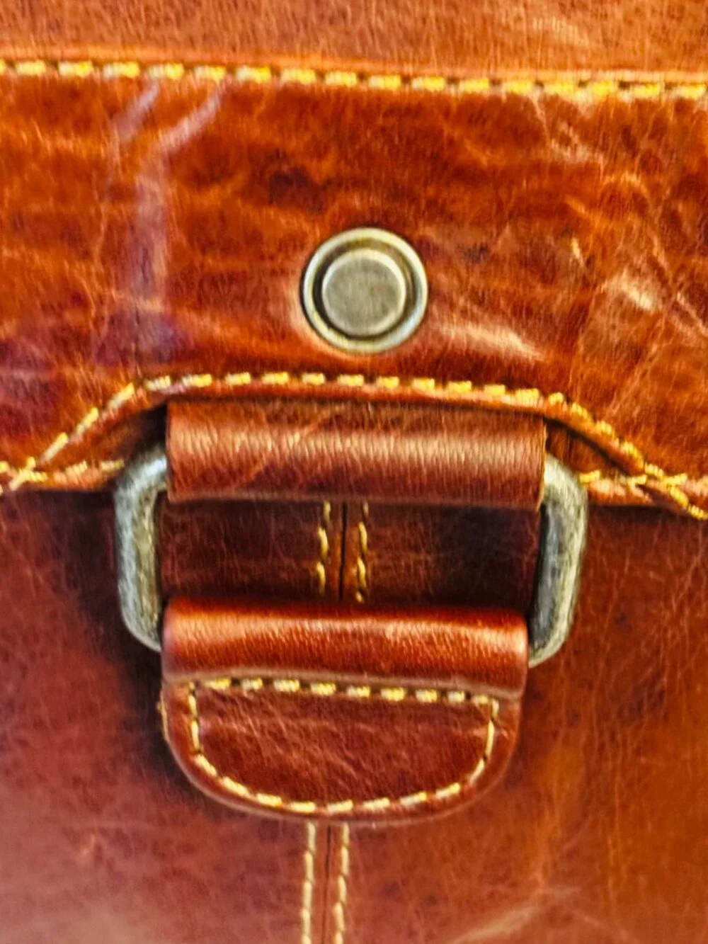 Vtg Jack Georges Large Distressed Brown Leather Messenger Bag Laptop Satchel Mag